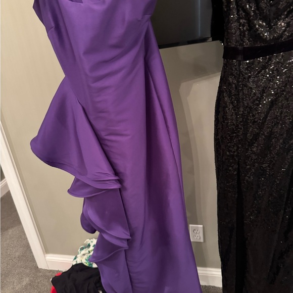 Badgley Mischka One Shoulder Purple Dress - Picture 1 of 3